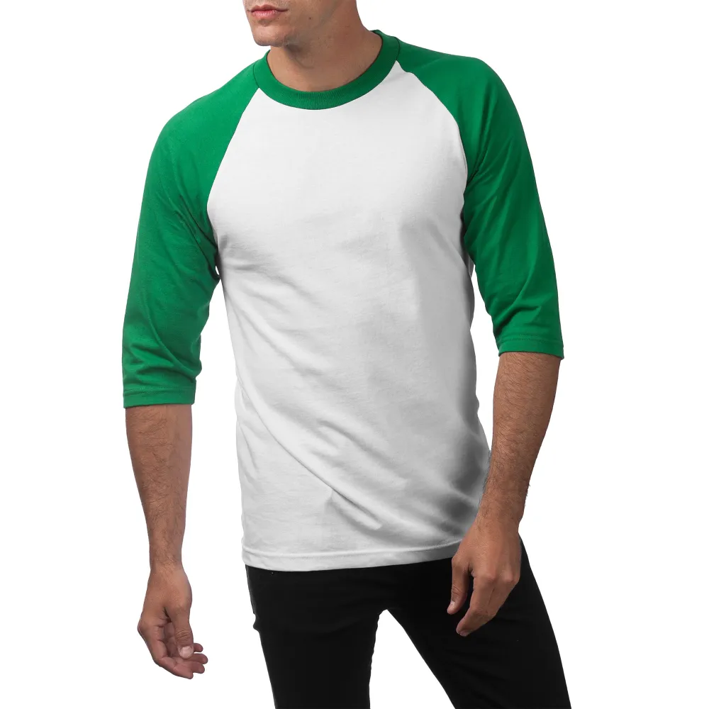 Pro Club Men's 3/4 Sleeve Crew Neck Baseball Shirt