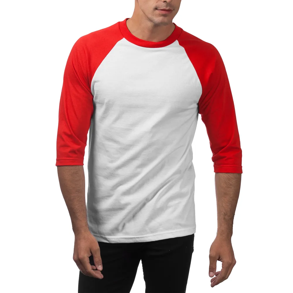 Pro Club Men's 3/4 Sleeve Crew Neck Baseball Shirt