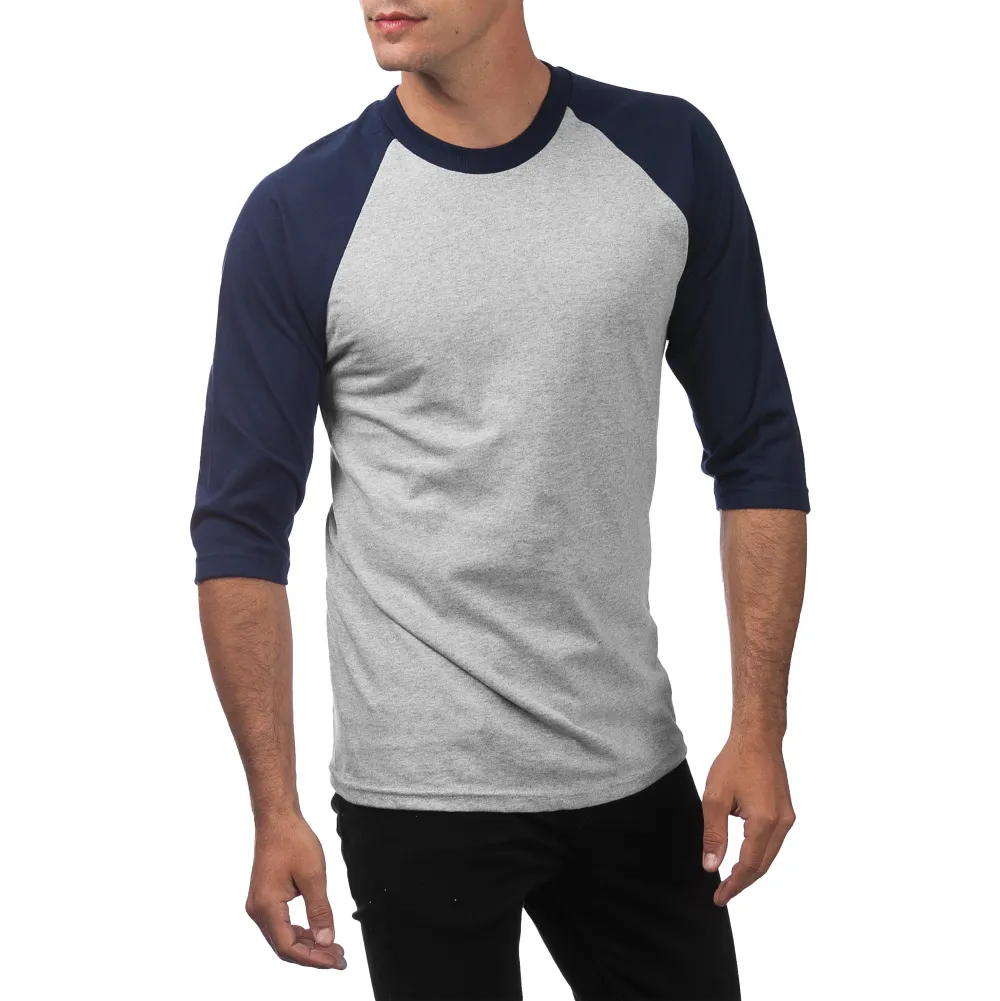 Pro Club Men's 3/4 Sleeve Crew Neck Baseball Shirt