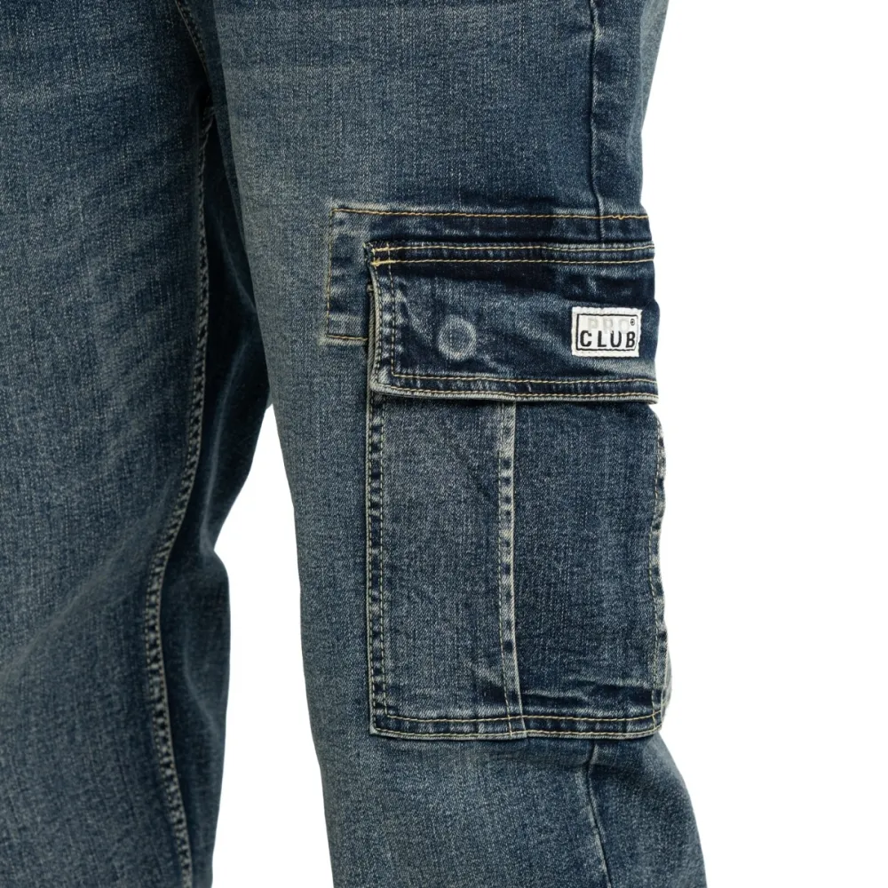 Pro Club Men's Heavyweight Relaxed Fit Denim Cargo Pant