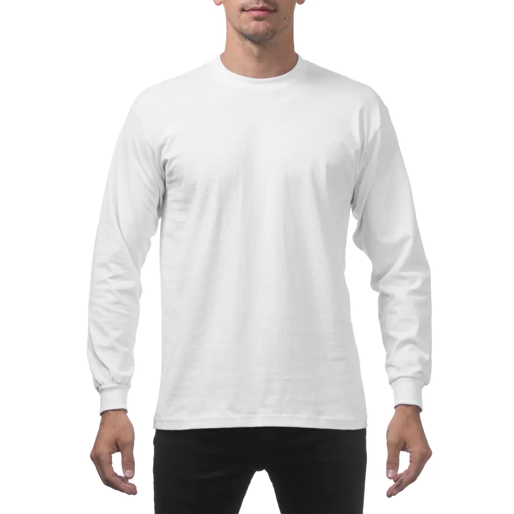 Pro Club Men's Heavyweight Cotton Long Sleeve Crew Neck T-Shirt