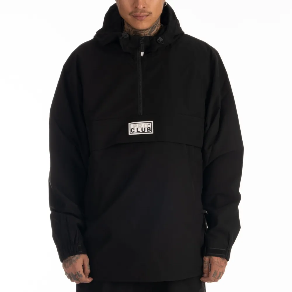 Pro Club Men's Nylon Hooded Anorak Quarter Zip Jacket