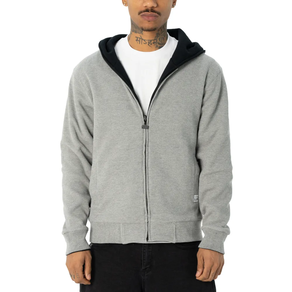 Pro Club Men's Heavyweight Basic Reversible Thermal Zip-Up Hoodie