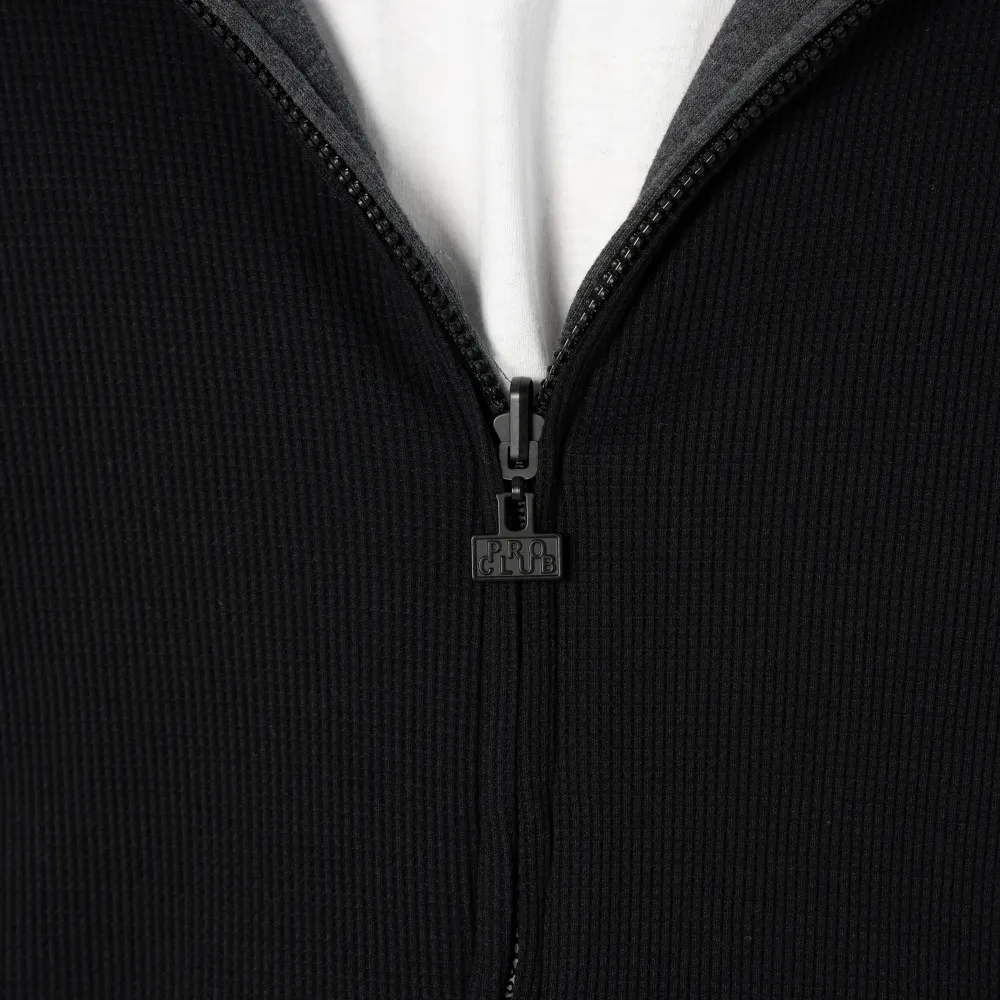 Pro Club Men's Heavyweight Basic Reversible Thermal Zip-Up Hoodie