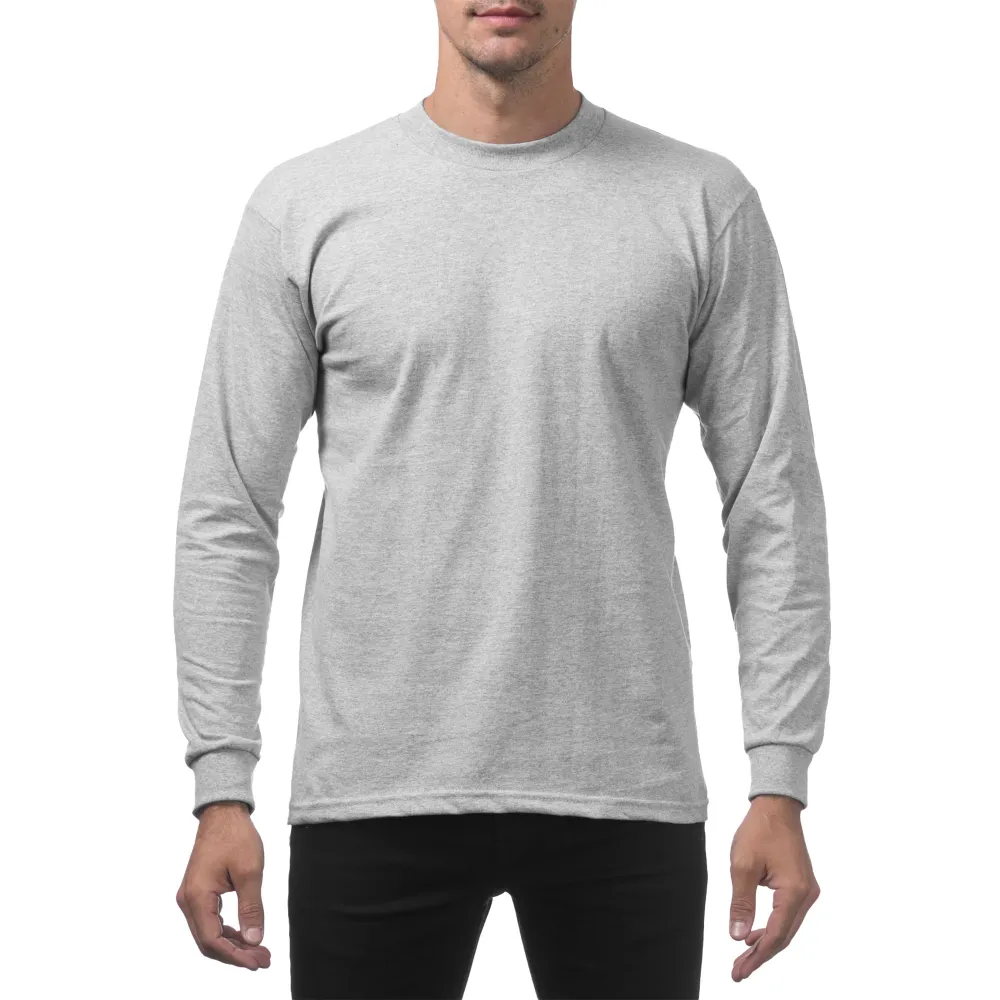Pro Club Men's Heavyweight Cotton Long Sleeve Crew Neck T-Shirt