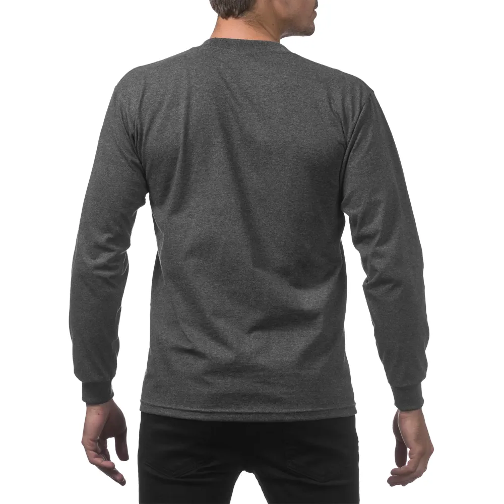 Pro Club Men's Heavyweight Cotton Long Sleeve Crew Neck T-Shirt