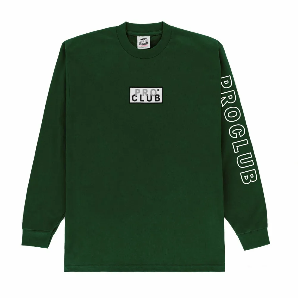 Pro Club Embroidered Box Logo Long Sleeve Heavyweight T-Shirt