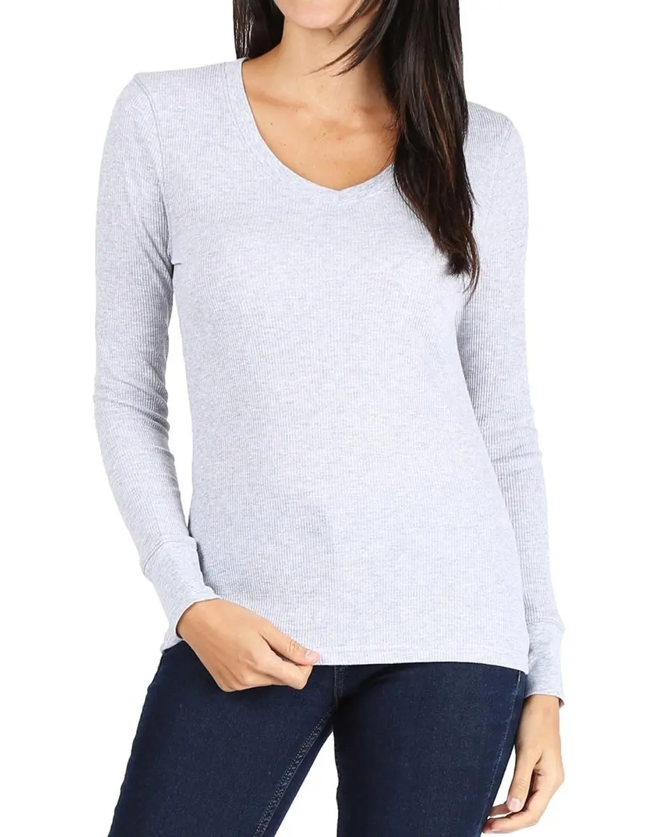 Pro Club Women's Long Sleeve Thermal V-Neck Tee