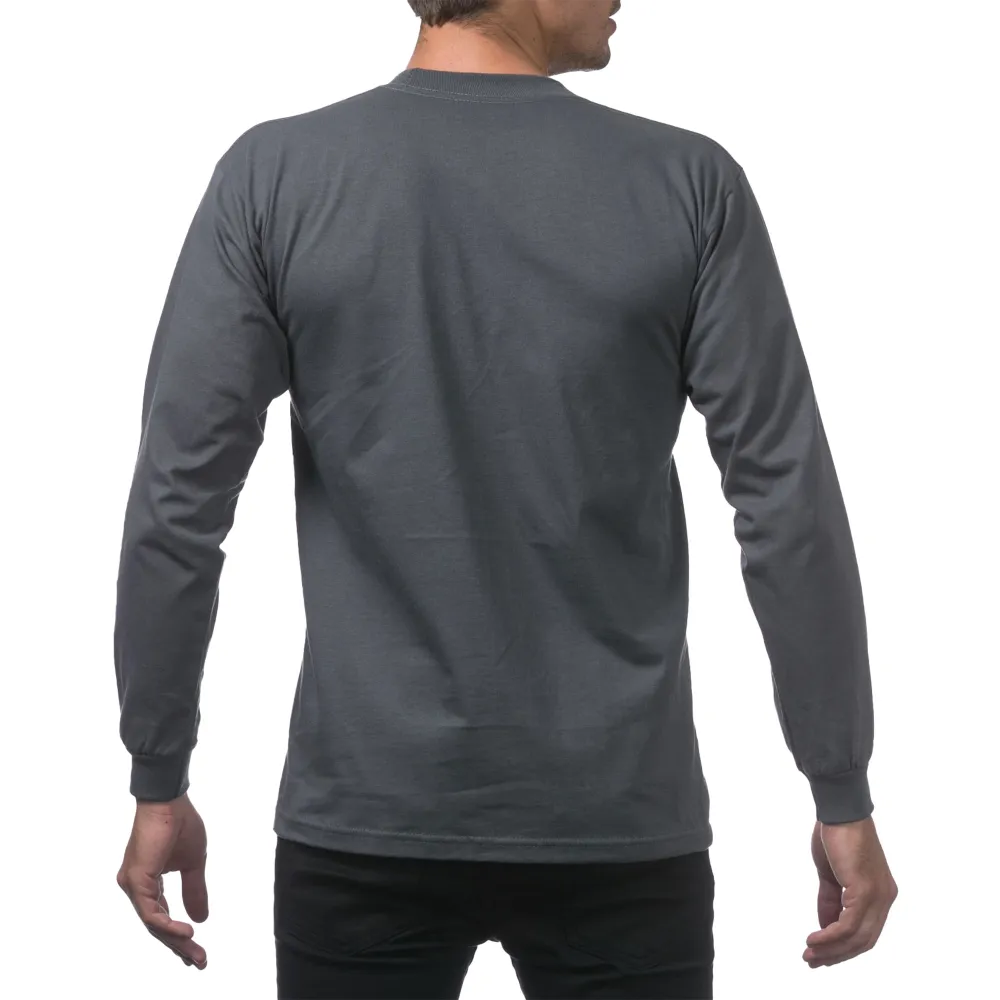 Pro Club Men's Heavyweight Cotton Long Sleeve Crew Neck T-Shirt