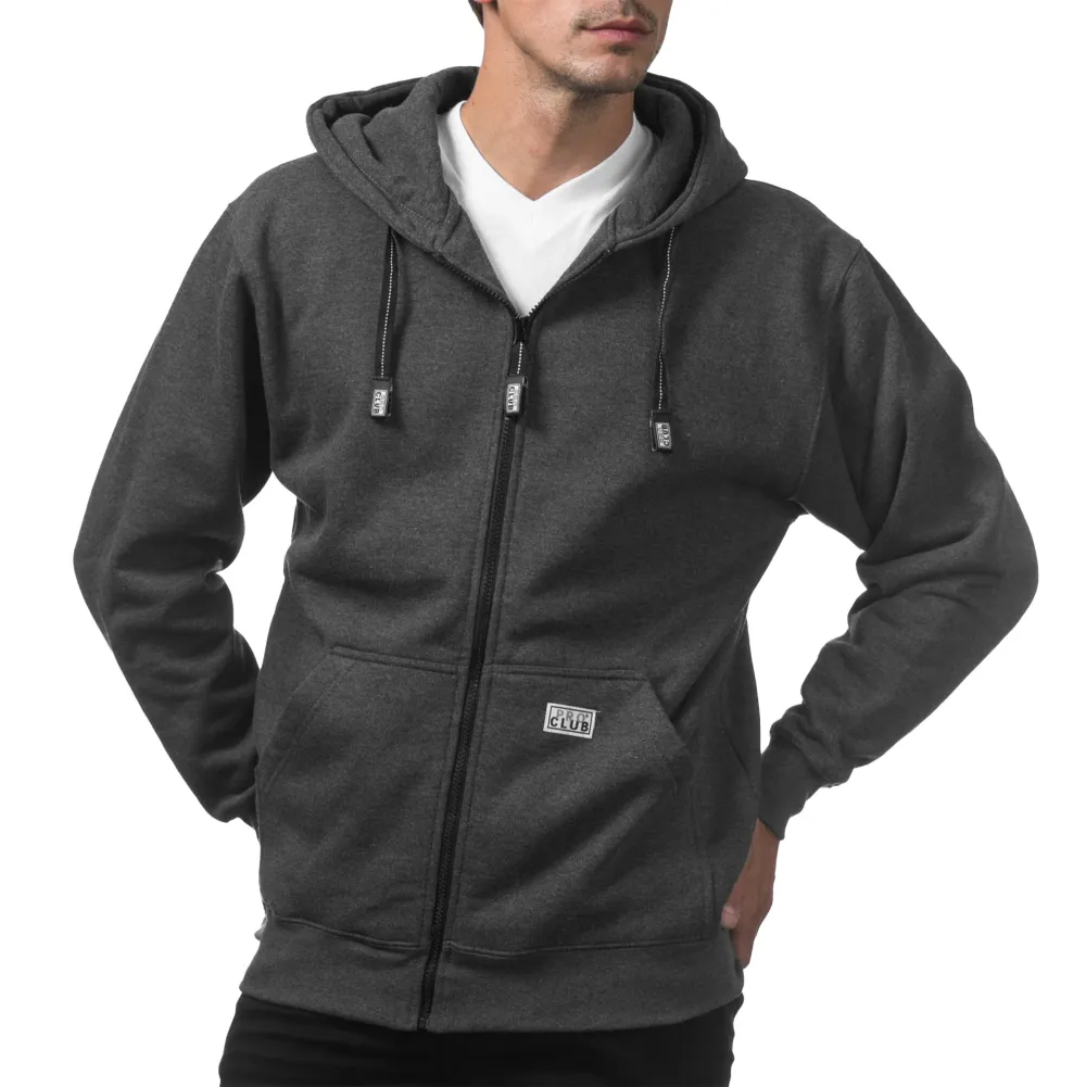 Pro Club Men's Heavyweight Full Zip Fleece Hoodie