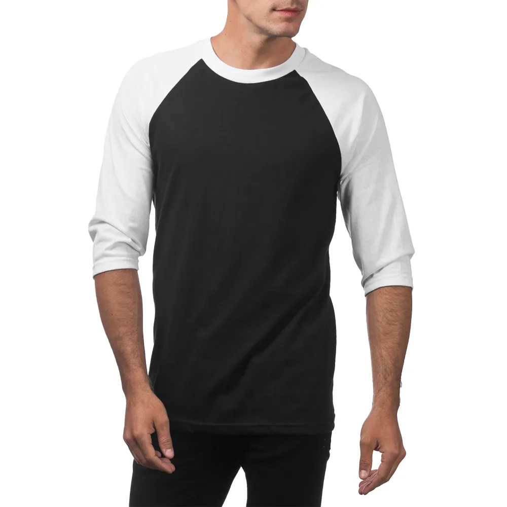 Pro Club Men's 3/4 Sleeve Crew Neck Baseball Shirt