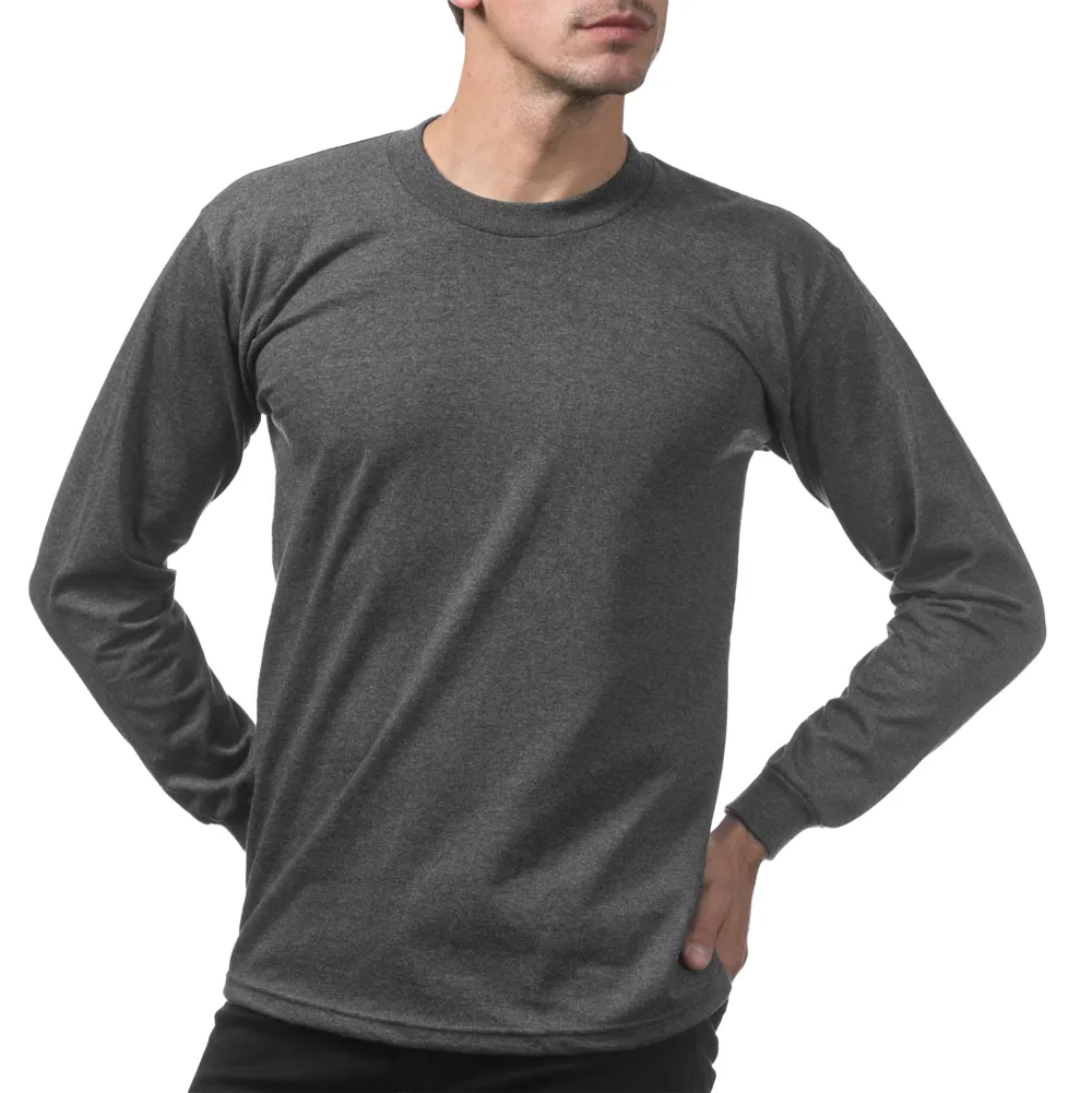 Pro Club Men's Heavyweight Cotton Long Sleeve Crew Neck T-Shirt