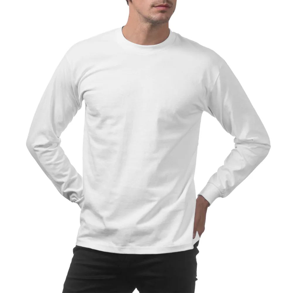 Pro Club Men's Heavyweight Cotton Long Sleeve Crew Neck T-Shirt
