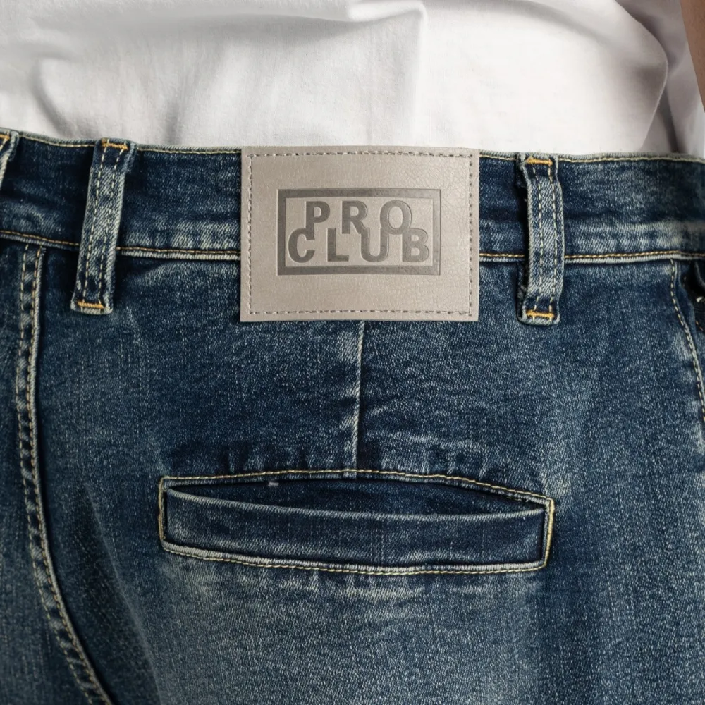 Pro Club Men's Heavyweight Relaxed Fit Denim Cargo Pant