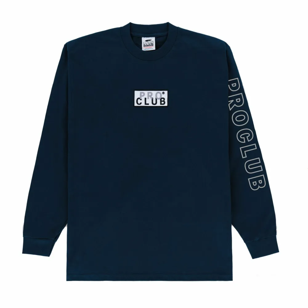 Pro Club Embroidered Box Logo Long Sleeve Heavyweight T-Shirt