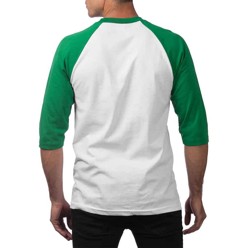 Pro Club Men's 3/4 Sleeve Crew Neck Baseball Shirt